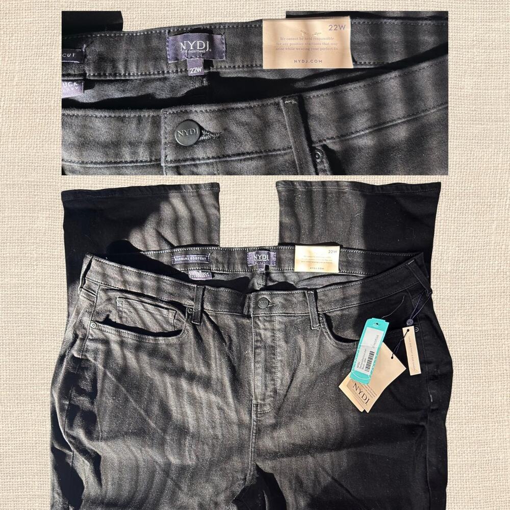 Black Denim High Waisted Boot Cut Jeans